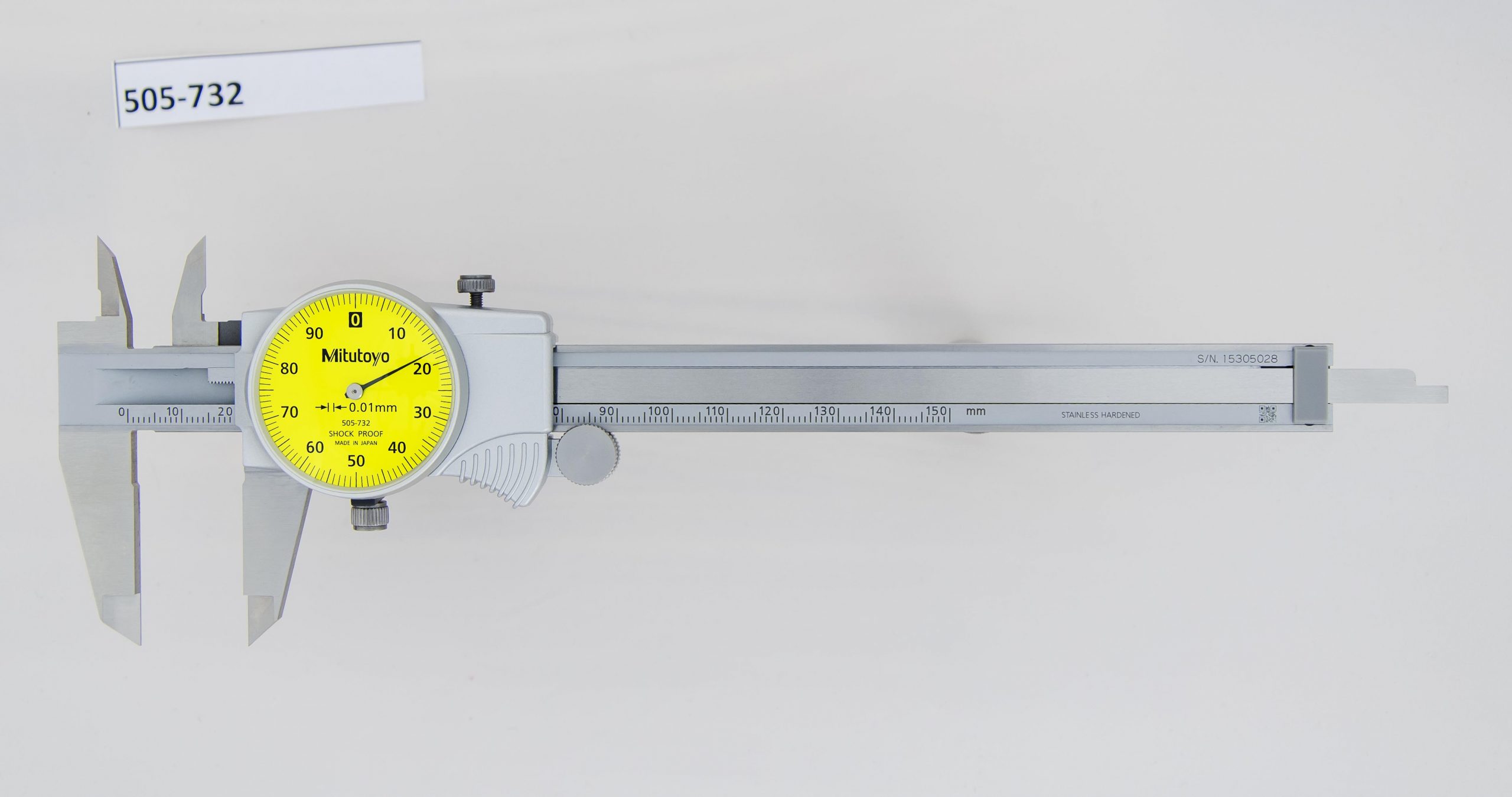Mitutoyo 505732 Dial Caliper, 1mm/ Rev, (0100), 0150mm Master Gage