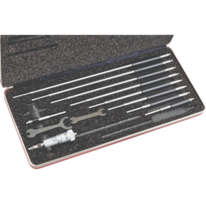 Starrett 124BZ Solid-Rod Inside Micrometer Set with Case, 2-12" Range, 0.001"