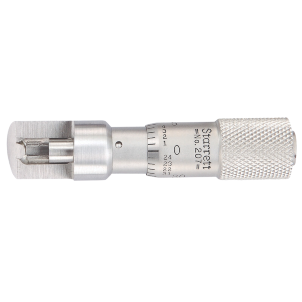 Starrett 207Z Stainless Steel Can Seam Micrometer, Snub Nose, 0-0.375" Range