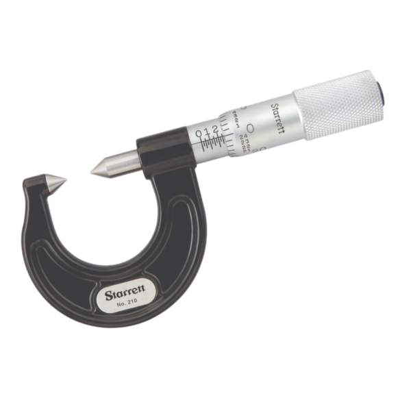 Starrett 210AP Screw Thread Comparator Micrometer, Pointed Anvil, 0-7/8" Range