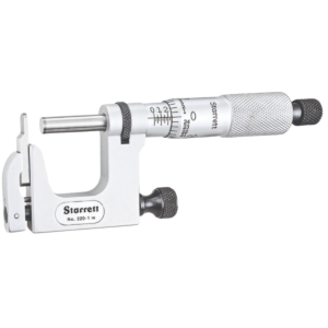 Starrett 220XRL-1 Mul-T-Anvil Micrometer, Ratchet Thimble, 0-1" Range