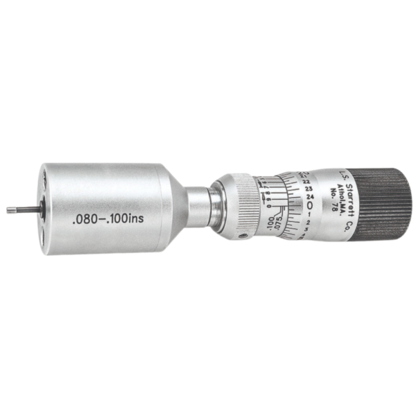 Starrett 78XTZ-100 Inside Bore Gage Micrometer, 0.080-0.100”, 0.00010”