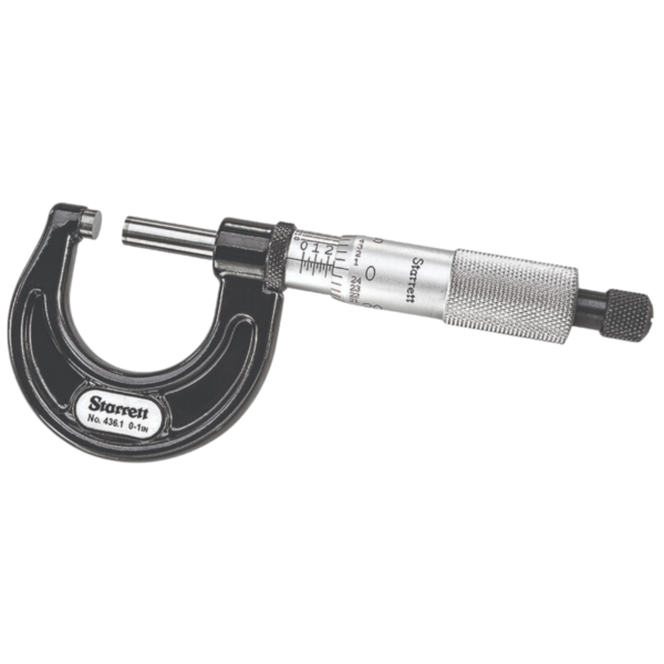 Starrett 436.1XRL-1 Outside Micrometer - 0-1 Inch Range With Carbide Faces
