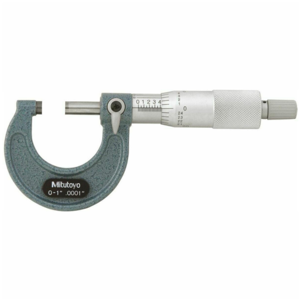 Mitutoyo 103-131 Mechanical Outside Micrometer, Ratchet Stop, 0-1"