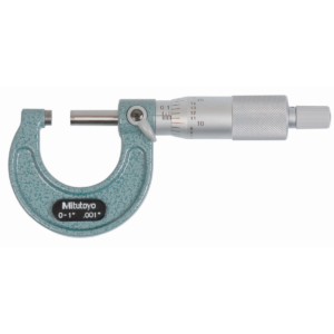 Mitutoyo 103-177 Mechanical Outside Micrometer, Ratchet Stop, 0-1"