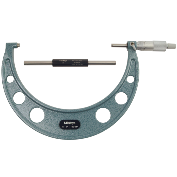 Mitutoyo 103-221 Mechanical Outside Micrometer, Ratchet Stop, 6-7"