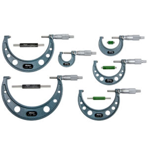 Mitutoyo 103-904-10 Outside Micrometer Set with Standards, Ratchet Stop, 0-6"
