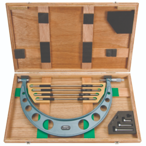 Mitutoyo 104-152 Mechanical Interchangeable Anvil Outside Micrometer Set with Standards, 12-16"
