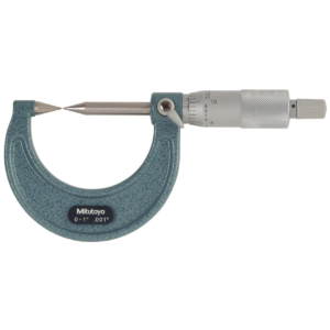 Mitutoyo 112-237 Mechanical Point Micrometer, Ratchet Stop, 30°, 0-1"