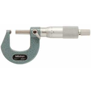 Mitutoyo 115-153 Mechanical Tube Micrometer, Flat Spindle, Ratchet Stop, 0-1"