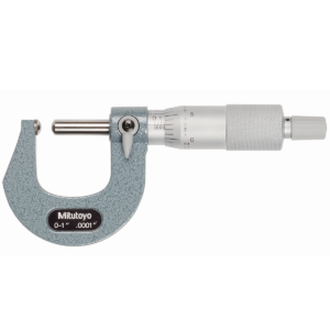 Mitutoyo 115-253 Mechanical Tube Micrometer, Spherical Spindle, Ratchet Stop, 0-1"