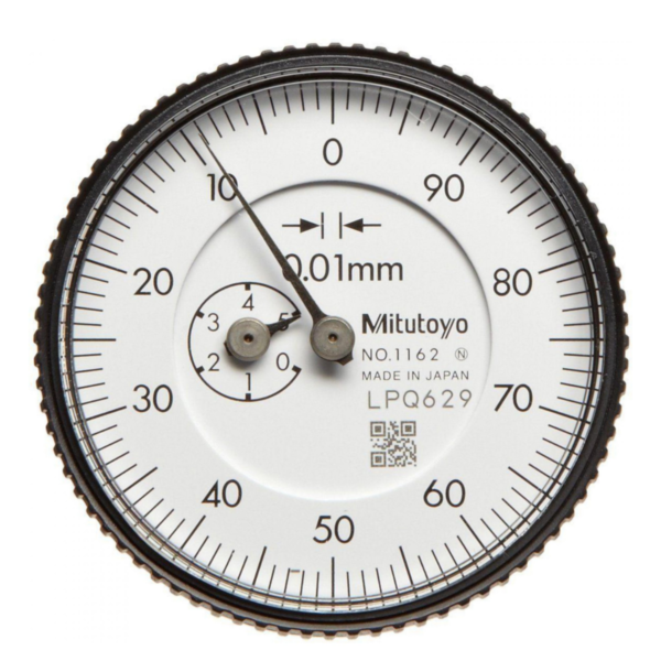 Mitutoyo 1162A Series 1 Back Plunger Dial Indicator, 0-5mm