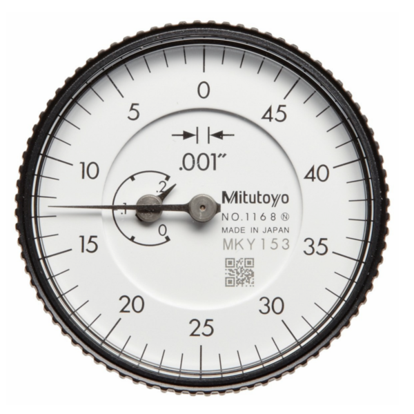 Mitutoyo 1168A Series 1 Back Plunger Dial Indicator, 0-.2"