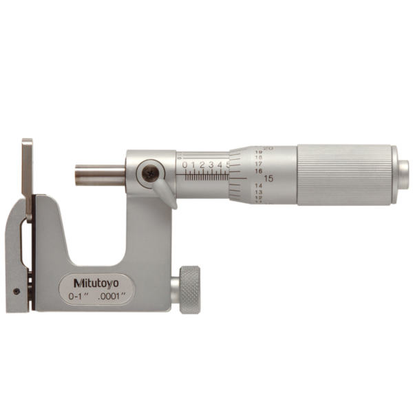 Mitutoyo 117-107 Uni-Mike Mechanical Interchangeable Anvil Micrometer, Ratchet Stop, 0-1"