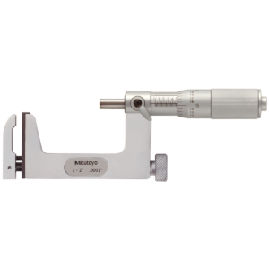 Mitutoyo 117-108 Uni-Mike Mechanical Interchangeable Anvil Micrometer, Ratchet Stop, 1-2"