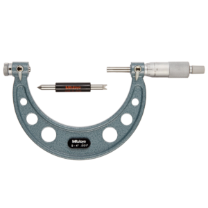 Mitutoyo 126-140 Mechanical Screw Thread Micrometer, Ratchet Stop, 3-4”