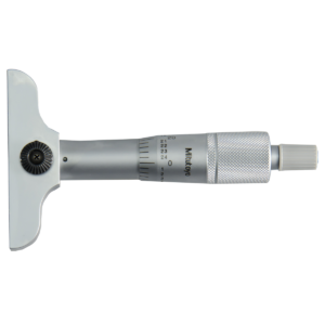 Mitutoyo 128-105 Mechanical Depth Micrometer, Rod Clamp, 2.5" Base, 0-1"