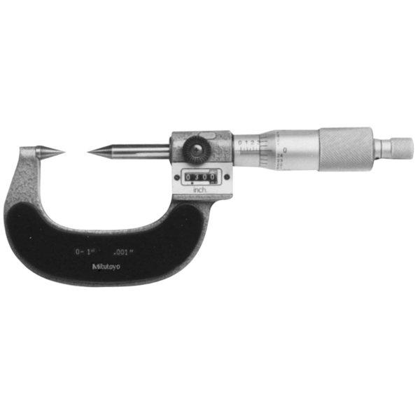 Mitutoyo 142-225 Mechanical Point Micrometer, 30° Degree, 0-1"