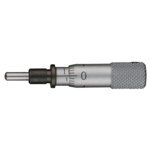 Mitutoyo 148-215 Ultra-Small Micrometer Head, Flat Spindle Face, Reverse Reading, 0-5mm