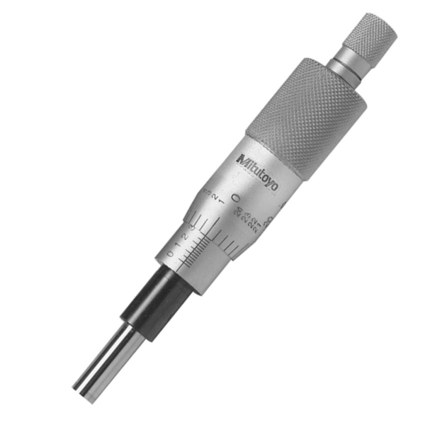 Mitutoyo 150-208 Mechanical Micrometer Head, Flat Spindle Face, Ratchet Stop, 0-1"