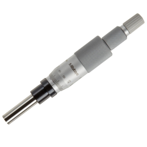 Mitutoyo 153-203 Non-Rotating Micrometer Head, Flat Spindle Face, Carbide-Tipped, 0-25mm