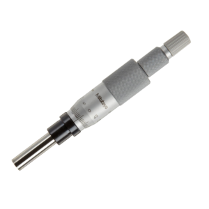 Mitutoyo 153-204 Non-Rotating Micrometer Head, Flat Spindle Face, Carbide-Tipped, 0-25mm