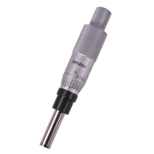 Mitutoyo 153-207 Non-Rotating Micrometer Head, Plain Stem, Flat Spindle Face, 0-1"
