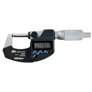 Mitutoyo 293-334-30 Digimatic IP65 Outside Micrometer with SPC Output, Ratchet Thimble, 0-1"