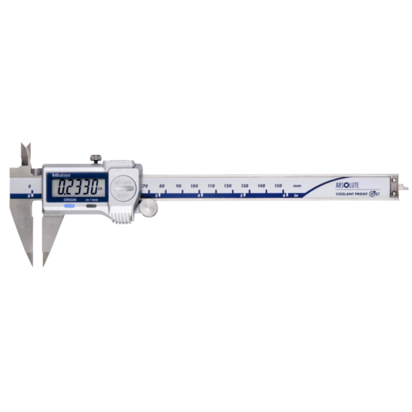 Mitutoyo 573-721-20 Absolute IP67 Digimatic Point Caliper with Thumb Roller, 0-6"/150mm