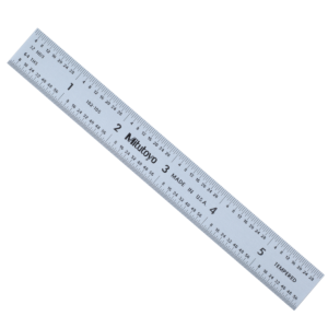 Mitutoyo 182-105 Wide Steel Rule, 6"/150mm (1/32, 1/64, 1mm, 0.5mm)