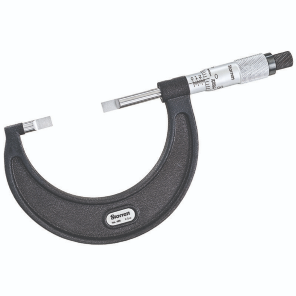 Starrett 486P-2 Blade Micrometer, Speeder Thimble, 1-2” Range