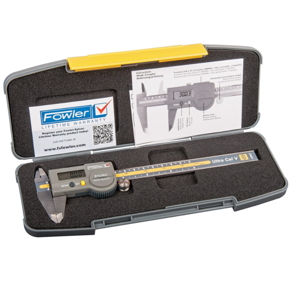 Fowler 54-100-167-0 Ultra-Cal VI Electronic Caliper - Bluetooth with Lifetime Warranty, 0-6”/150mm