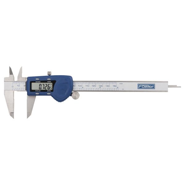 Fowler 54-101-200-1 Xtra-Value Cal Electronic Caliper with Regular Display, 0-8”/0-200mm