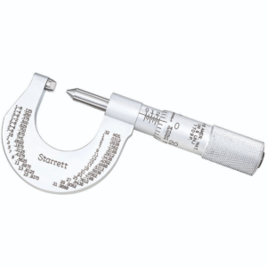 Starrett 575CP Double V-Anvil Screw Thread Micrometer, 0-1” Range