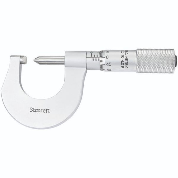 Starrett 575MAP Double V-Anvil Screw Thread Micrometer, 0-25mm Range