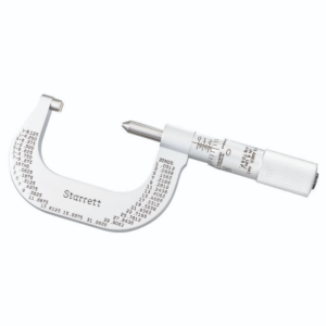 Starrett 585DP Double V-Anvil Screw Thread Micrometer, 1-2” Range